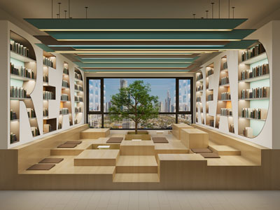 现代书吧 阅览室 图书馆 书店
