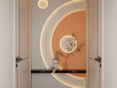 现代走廊灯带造景观玄关