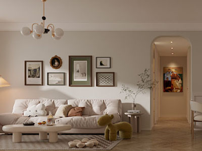 侘寂风客厅 餐厅