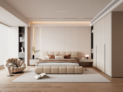 现代奶油风卧室