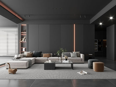 现代暗黑风客厅