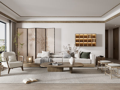 侘寂风奶油风客厅