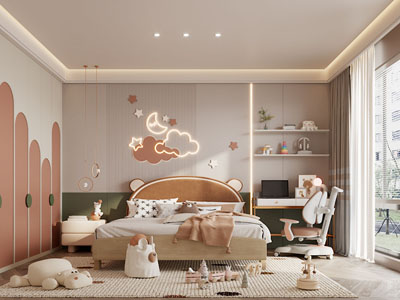 现代卧室 儿童房 公主房