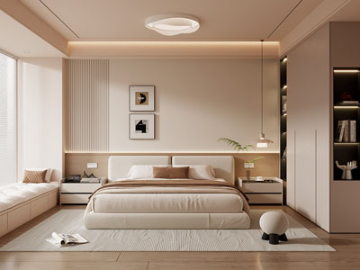 现代奶油风卧室