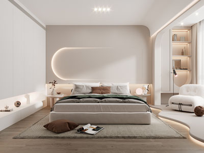 现代奶油风卧室