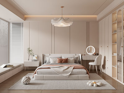 现代奶油风卧室