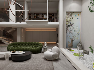 现代别墅挑高客厅