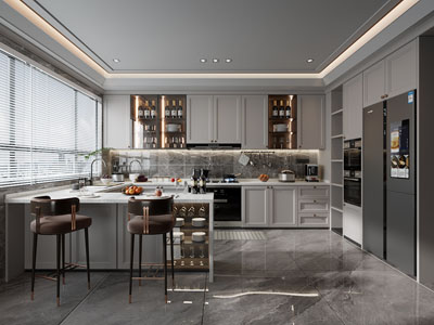 现代轻奢开放式厨房