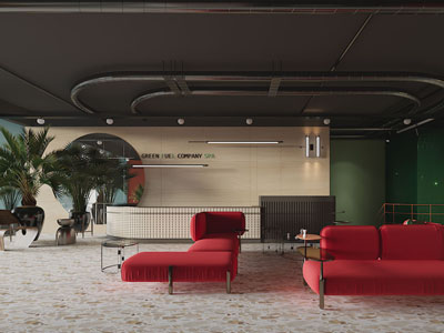 工业风loft大堂前台接待