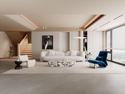 现代奶油风客厅