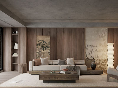 侘寂风中古客厅