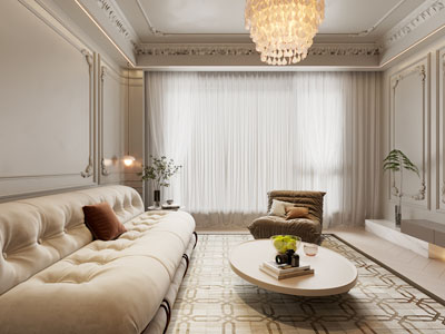 法式奶油风客厅