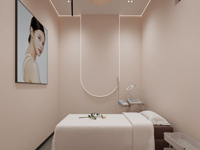 现代奶油风美容按摩院 spa会所