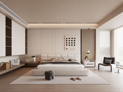 现代奶油风卧室