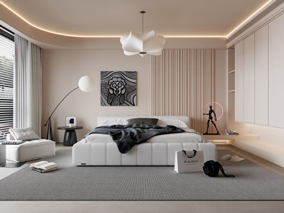 现代奶油风卧室