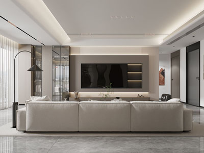 现代客厅电视背景墙3d模型 现代客厅电视背景墙