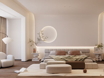 现代奶油风卧室