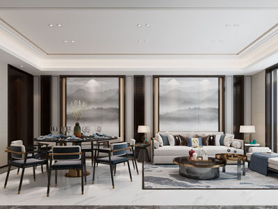 新中式客厅餐厅