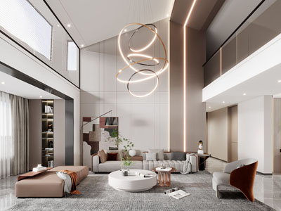 现代别墅挑高客厅