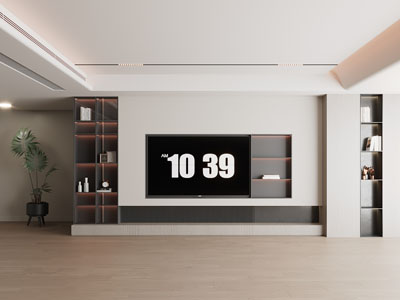 现代客厅电视背景墙3d模型 现代客厅电视背景墙