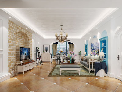 地中海客厅餐厅