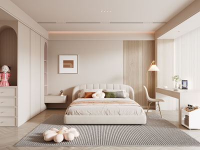 现代奶油风卧室