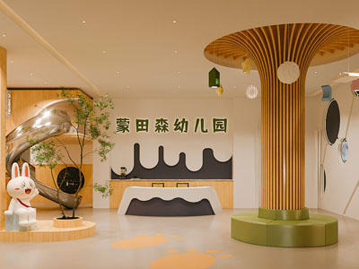 现代幼儿园大堂前台接待
