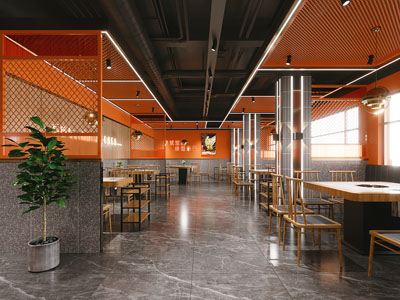 工业风loft饭店餐馆 火锅店3d模型 工业风loft饭店餐馆 火锅店