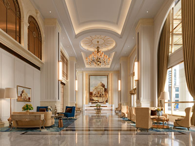 欧式酒店大堂前台接待