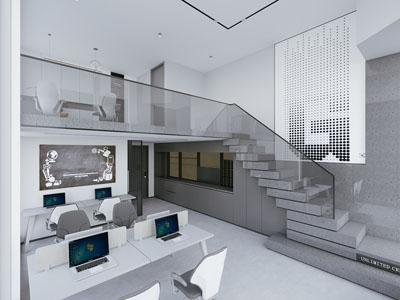 现代公共办公区 复式办公空间