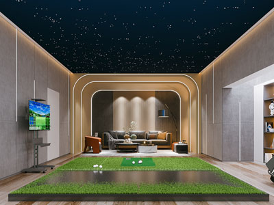 现代室内高尔夫娱乐室