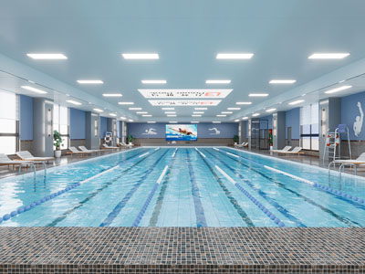 现代室内游泳池 游泳馆3d模型 现代室内游泳池 游泳馆