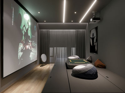 现代麻将娱乐休闲室 视听室