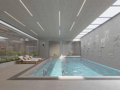现代室内游泳池 游泳馆3d模型 现代室内游泳池 游泳馆