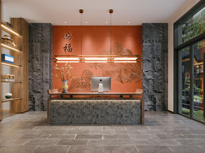 新中式大堂前台接待