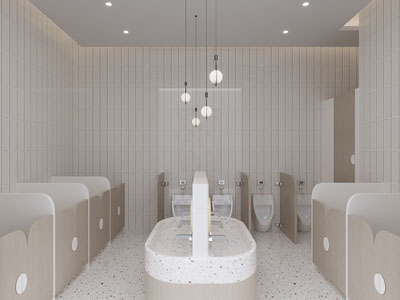 现代幼儿园公共卫生间 洗手间