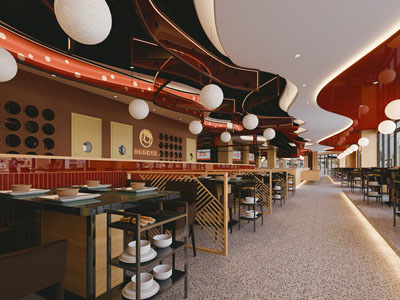 现代饭店餐馆 火锅店3d模型 现代饭店餐馆 火锅店