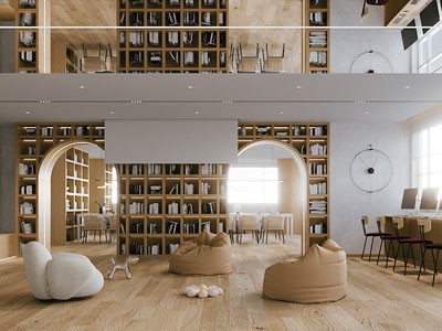 现代图书馆 阅览室 书吧3d模型 现代图书馆 阅览室 书吧