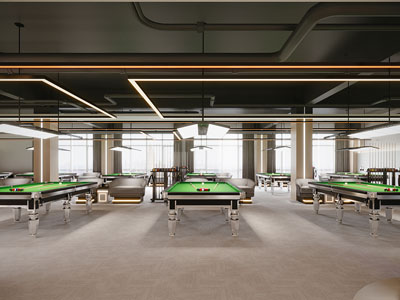 工业风loft台球室 俱乐部