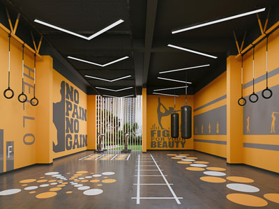 工业风loft健身房 瑜伽馆 拳击馆