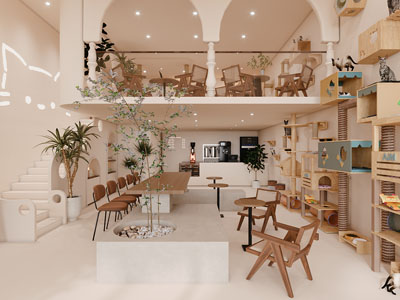 侘寂风宠物主题咖啡馆 咖啡厅