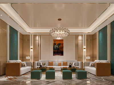 现代轻奢接待厅 洽谈区