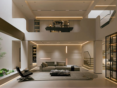 现代别墅挑高客厅