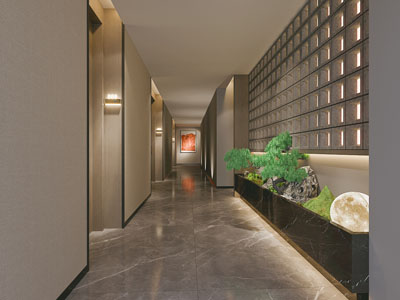 新中式酒店过道 走廊