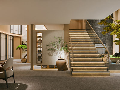 侘寂风大堂前台接待