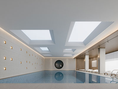 现代室内游泳馆 游泳池3d模型 现代室内游泳馆 游泳池