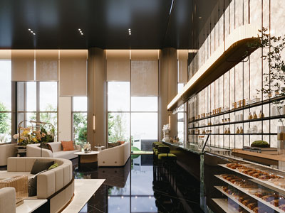 现代酒店水吧接待区 洽谈区