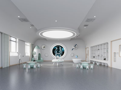 现代儿童航天主题体验馆 教室3d模型 现代儿童航天主题体验馆 教室