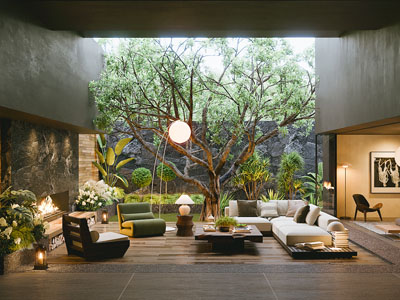 现代别墅花园庭院