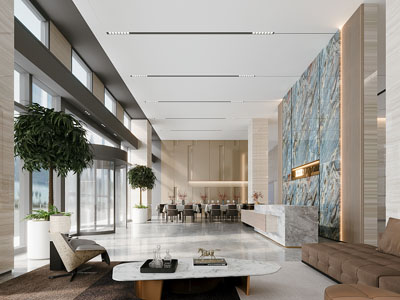 现代酒店大堂前台接待